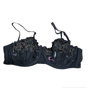 Adore Me Tiana Unlined Balconette Black Bra, size 38B